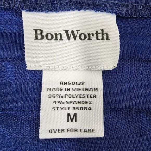 BonWorth Cardigan Womens Medium Blue 3/4 Sleeve Ruffled Layered Single Clasp - Picture 8 of 10